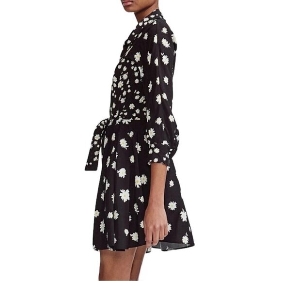 Maje Rafi Daisy Print Shirt Dress Size 1 S Womens Black Floral $445 - Picture 16 of 16
